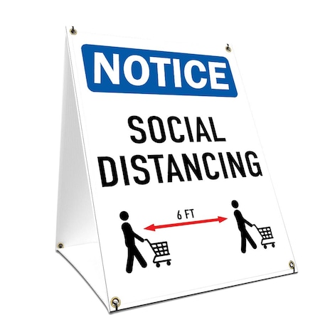 Signmission Coronavirus Sign, Social Distancing, 24in x 36in A-frame Heavy Duty, 36" H, 24" W, Social Distancing OS-NS-SBC-2436-255962